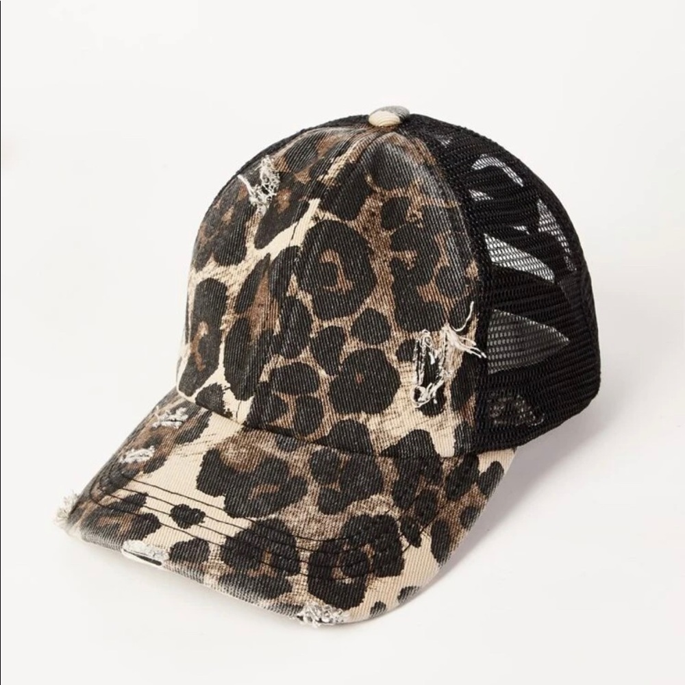 Leopard Ponytail Hat
